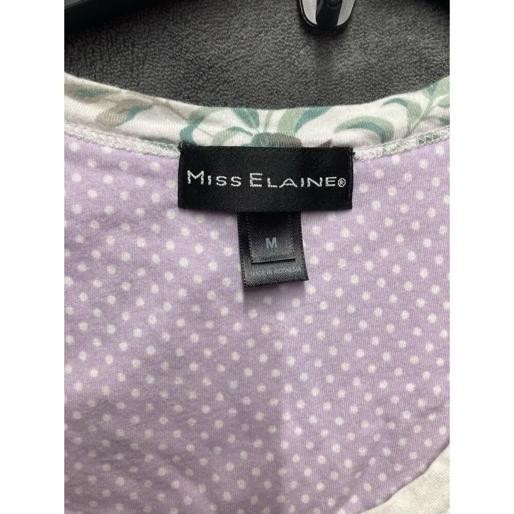 Miss Elaine VTG Style Nightgown M Floral Smocked Cottagecore Gmacore Sleepwear